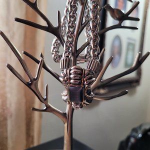 Bold Silvertone Statement Necklace